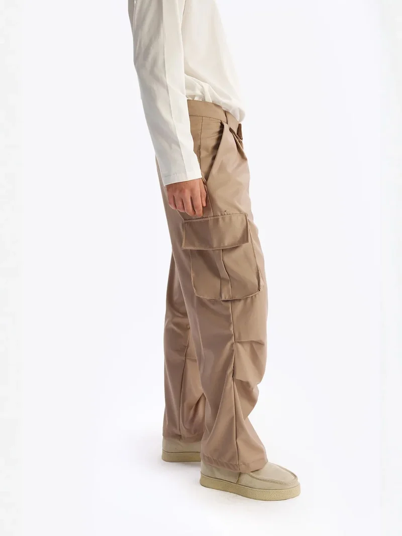 Giesto Tan Natural GIESTO Woven Cargo Pants for Men | Best Price UAE